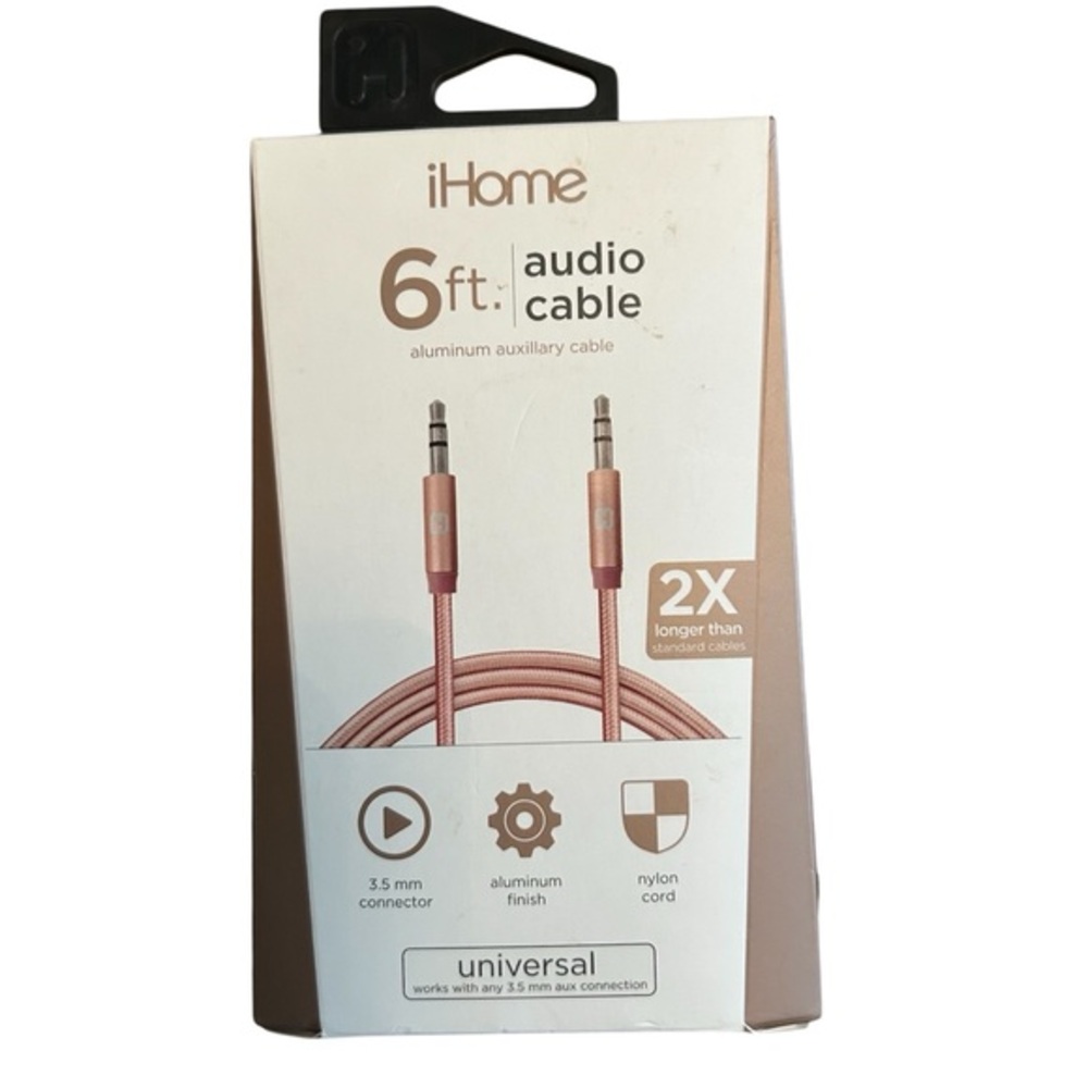iHome 6ft Audio Cable - Pink Aluminum